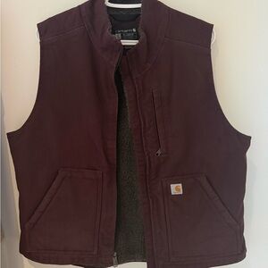 Carhartt Deep Burgundy Sherpa-Lined Work Vest